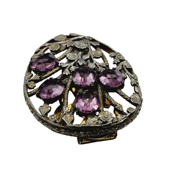 Antique Amethyst Glass Dress Clip (A1261) - Picture 2 of 6